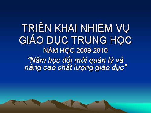 Kế hoạch TrH năm học 2009-2010