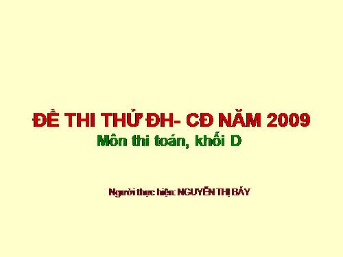 ĐỀ THI THỬ TOÁN(KHỐI D)