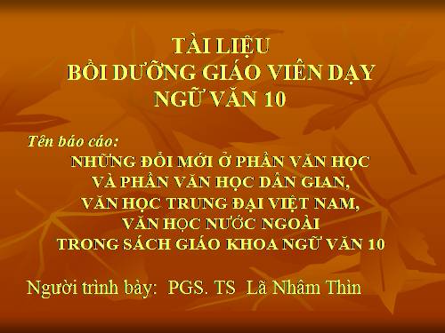 tài liệu văn 10 cho gv