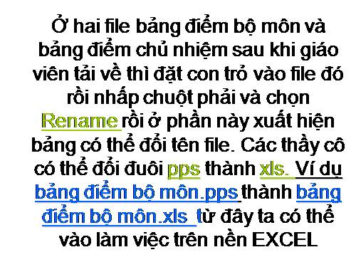 bảng điểm chủ nhiệm và bảng điểm bộ môn