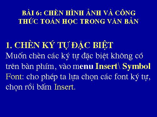 chèn  hình  ảnh  & công thưc  toán học