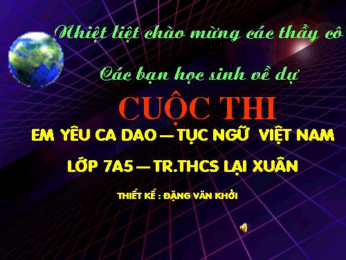 Hoạt động ngoại khoá ngữ văn 7 tiết 135 , 136