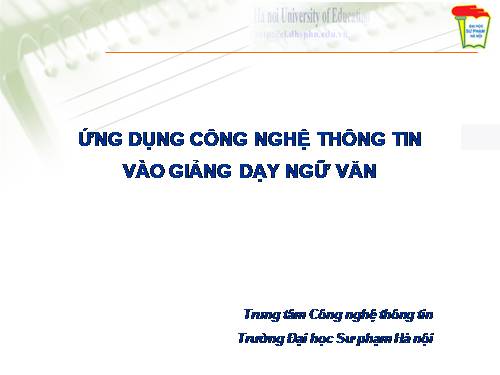 ỨNG DỤNG CNTT DẠY NGỮ VĂN