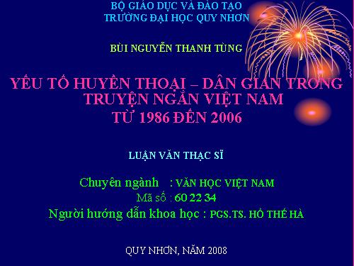 Huyền thoại- Đề cương BV LV tạc sĩ 2008