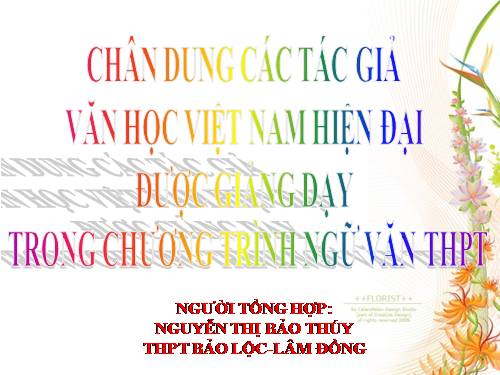 chân dung các tác giả trong chương trình THPT