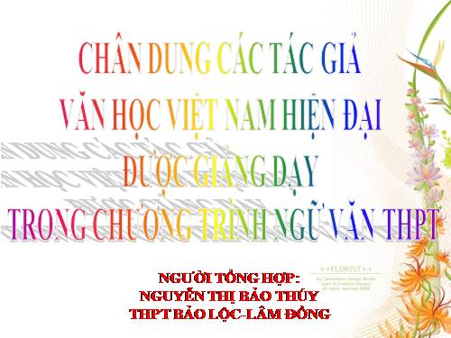 chân dung các tác giả -trong chương trình THPT