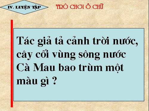 sông nước Cà Mau (GA thao giảng)