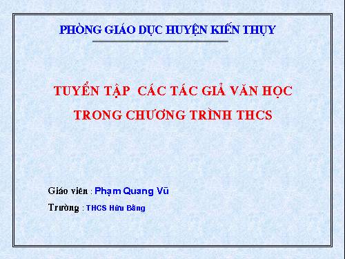 Suu tap Tac gia, tac pham van hoc THCS