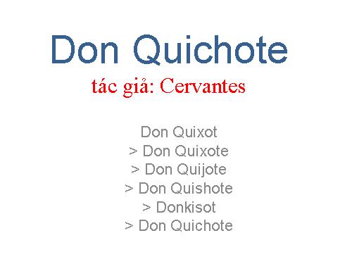 Cervantes & Don Quichote