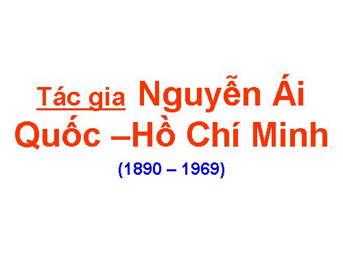 Tác gia Nguyễn Ái Quốc -HCM