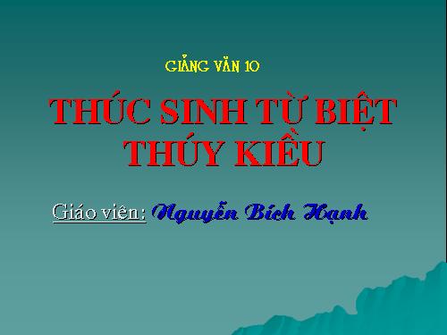 Thúc Sinh từ biệt Thúy Kiều