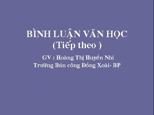 Bình luận văn học