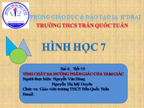 Chương III. §6. Tính chất ba đường phân giác của tam giác