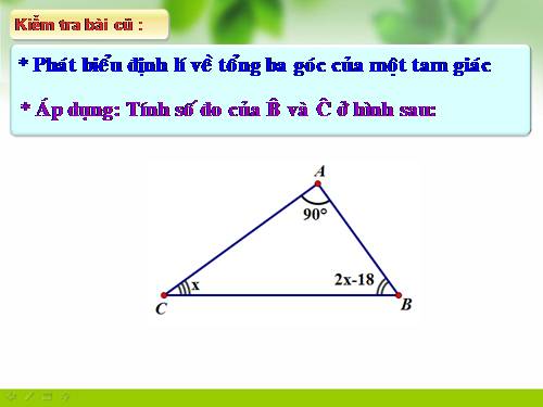 Chương II. §1. Tổng ba góc của một tam giác