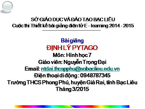 Chương II. §7. Định lí Py-ta-go