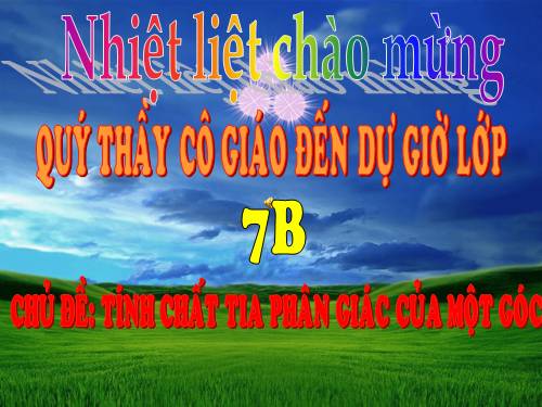 Chương III. §5. Tính chất tia phân giác của một góc