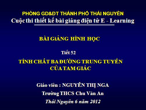 Chương III. §4. Tính chất ba đường trung tuyến của tam giác