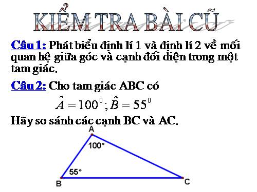 Chương III. §2. Quan hệ giữa đường vuông góc và đường xiên, đường xiên và hình chiếu