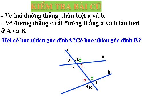 Chương I. §3. Các góc tạo bởi một đường thẳng cắt hai đường thẳng