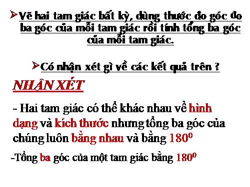 Chương II. §1. Tổng ba góc của một tam giác