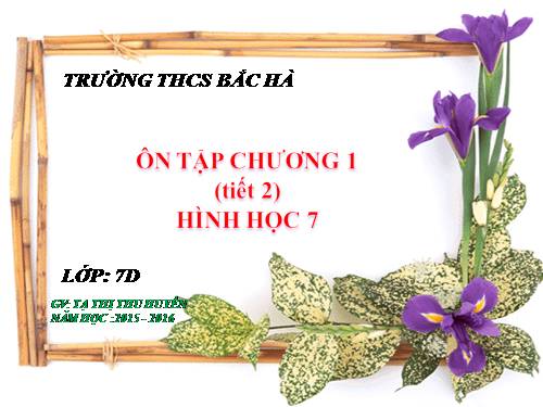 Ôn tập Chương I. Đường thẳng vuông góc. Đường thẳng song song