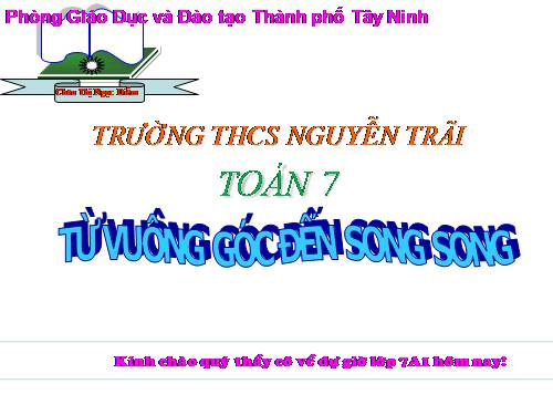 Chương I. §6. Từ vuông góc đến song song