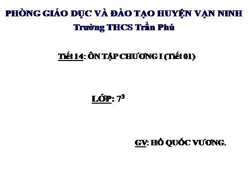 Ôn tập Chương I. Đường thẳng vuông góc. Đường thẳng song song