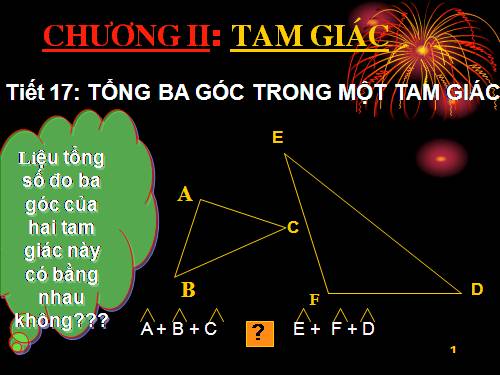 Chương II. §1. Tổng ba góc của một tam giác