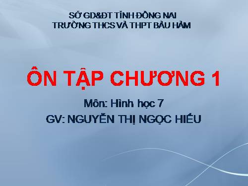 Ôn tập Chương I. Đường thẳng vuông góc. Đường thẳng song song