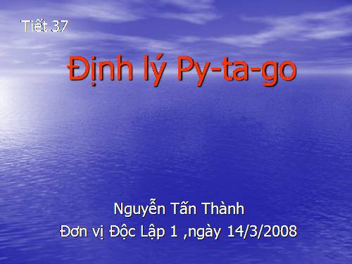 Chương II. §7. Định lí Py-ta-go