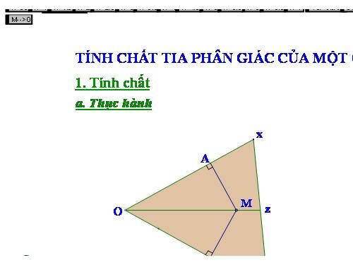 Chương III. §5. Tính chất tia phân giác của một góc