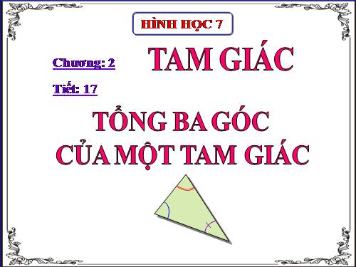 Chương II. §1. Tổng ba góc của một tam giác