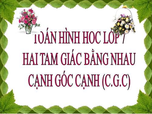 Chương II. §4. Trường hợp bằng nhau thứ hai của tam giác: cạnh-góc-cạnh (c.g.c)