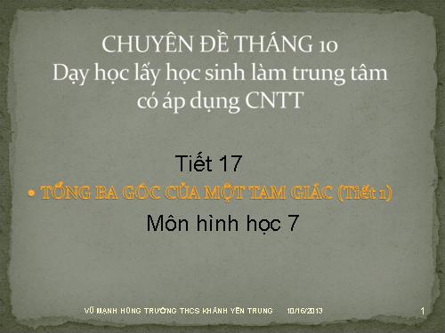 Chương II. §1. Tổng ba góc của một tam giác