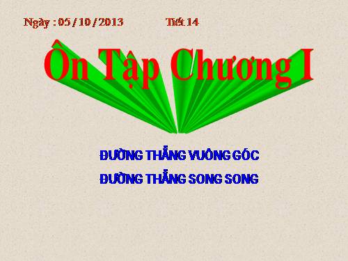 Ôn tập Chương I. Đường thẳng vuông góc. Đường thẳng song song