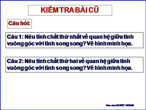 Chương I. §6. Từ vuông góc đến song song