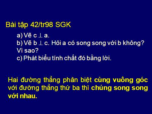 Chương I. §6. Từ vuông góc đến song song