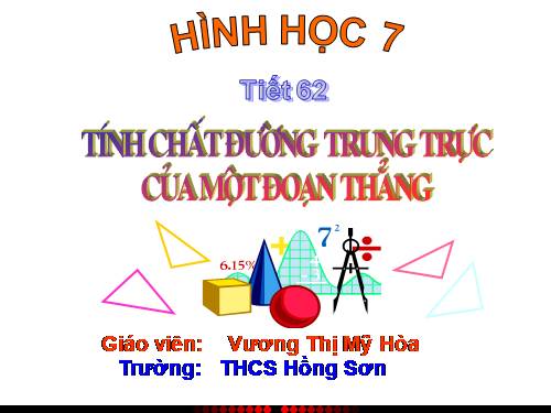 Chương III. §7. Tính chất đường trung trực của một đoạn thẳng