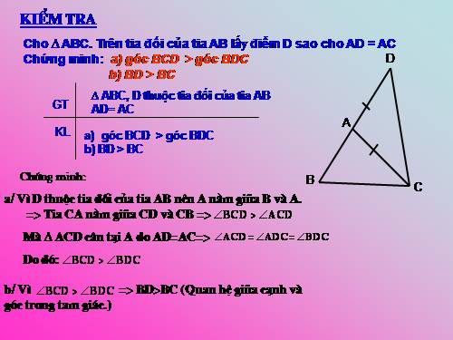 Chương III. §3. Quan hệ giữa ba cạnh của một tam giác. Bất đẳng thức tam giác