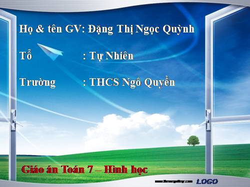 Chương II. §1. Tổng ba góc của một tam giác