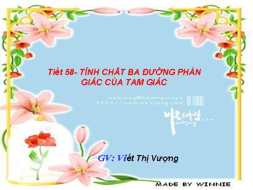 Chương III. §6. Tính chất ba đường phân giác của tam giác