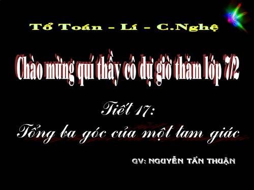 Chương II. §1. Tổng ba góc của một tam giác