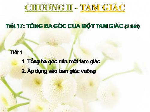 Chương II. §1. Tổng ba góc của một tam giác