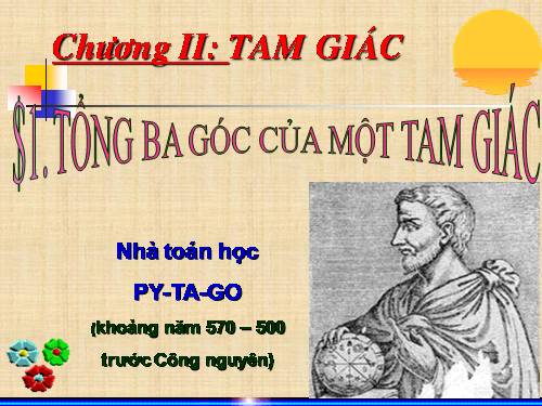 Chương II. §1. Tổng ba góc của một tam giác