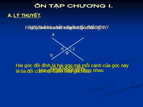 Ôn tập Chương I. Đường thẳng vuông góc. Đường thẳng song song