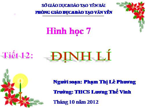 Chương I. §7. Định lí