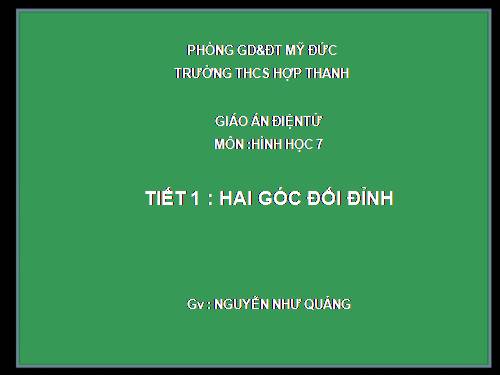 Chương I. §1. Hai góc đối đỉnh