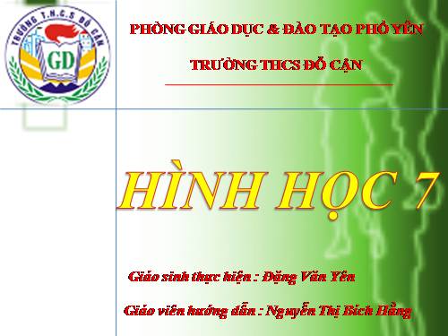 Chương III. §1. Quan hệ giữa góc và cạnh đối diện trong một tam giác