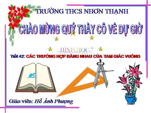 Chương II. §8. Các trường hợp bằng nhau của tam giác vuông