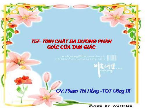 Chương III. §6. Tính chất ba đường phân giác của tam giác